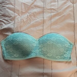 Victoria's Secret Blue Lace Bandeau Bra
